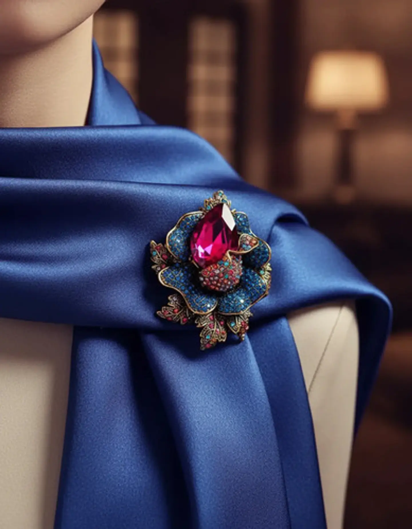 Broche De Alfiler Para Mujeres Flor Vintage Con Piedras Cz 5