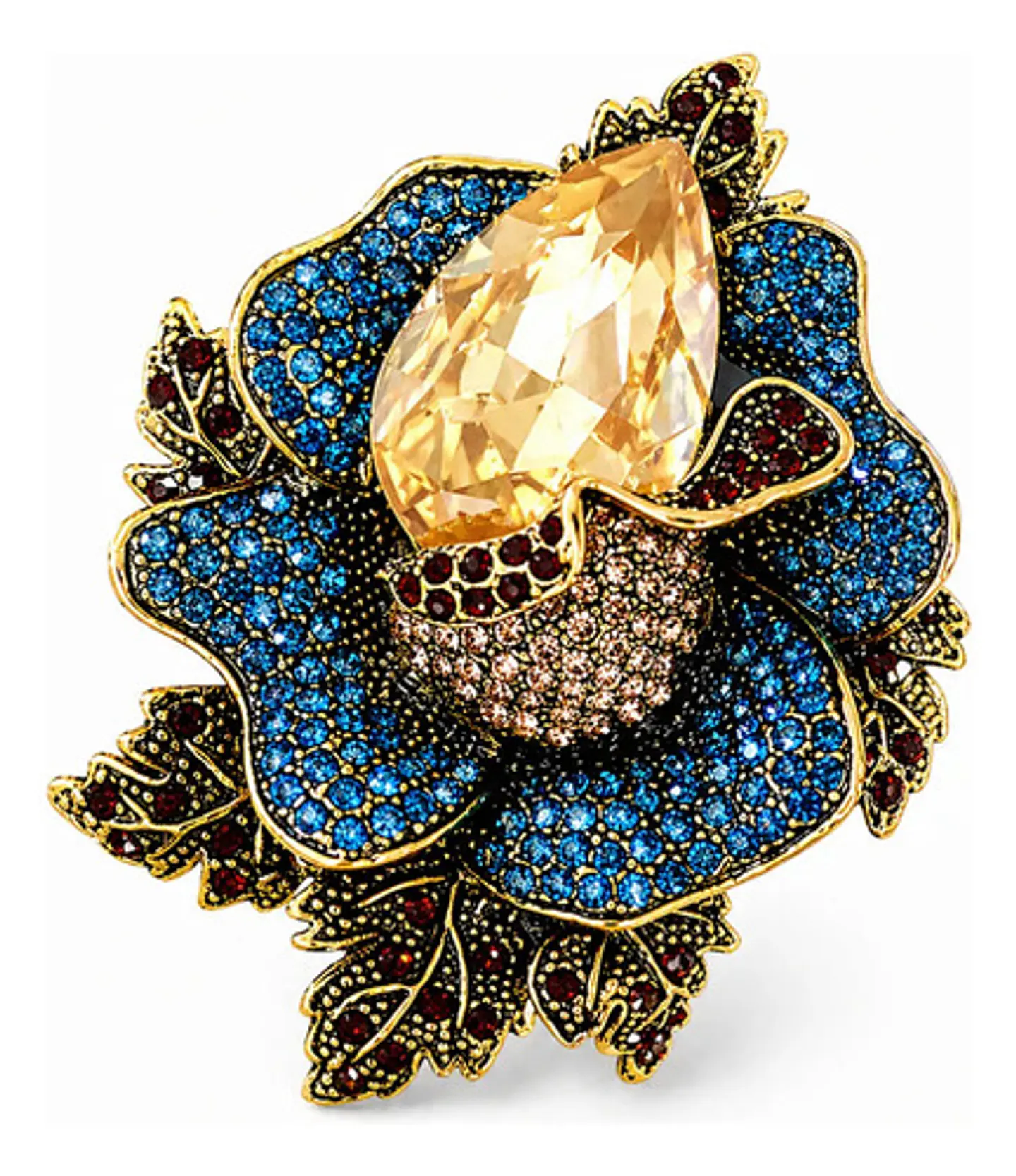 Broche De Alfiler Para Mujeres Flor Vintage Con Piedras Cz 11