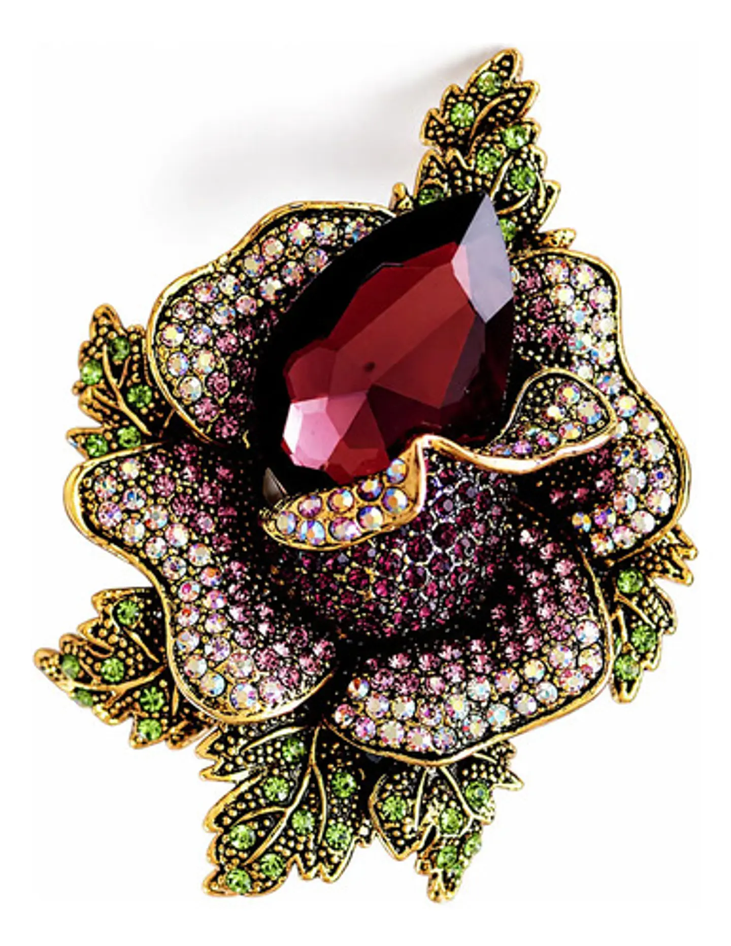 Broche De Alfiler Para Mujeres Flor Vintage Con Piedras Cz 19