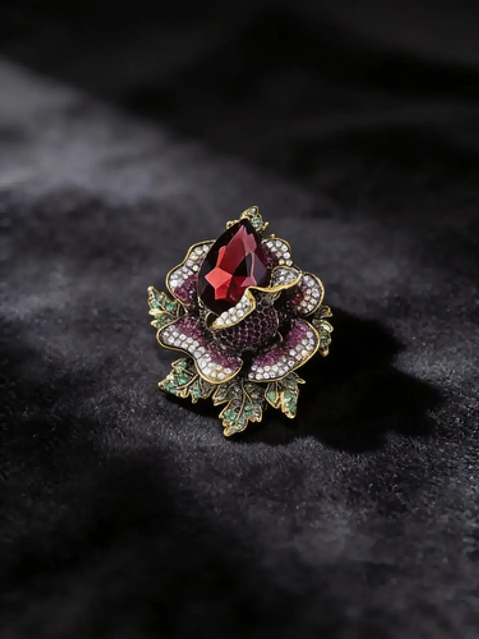 Broche De Alfiler Para Mujeres Flor Vintage Con Piedras Cz 26