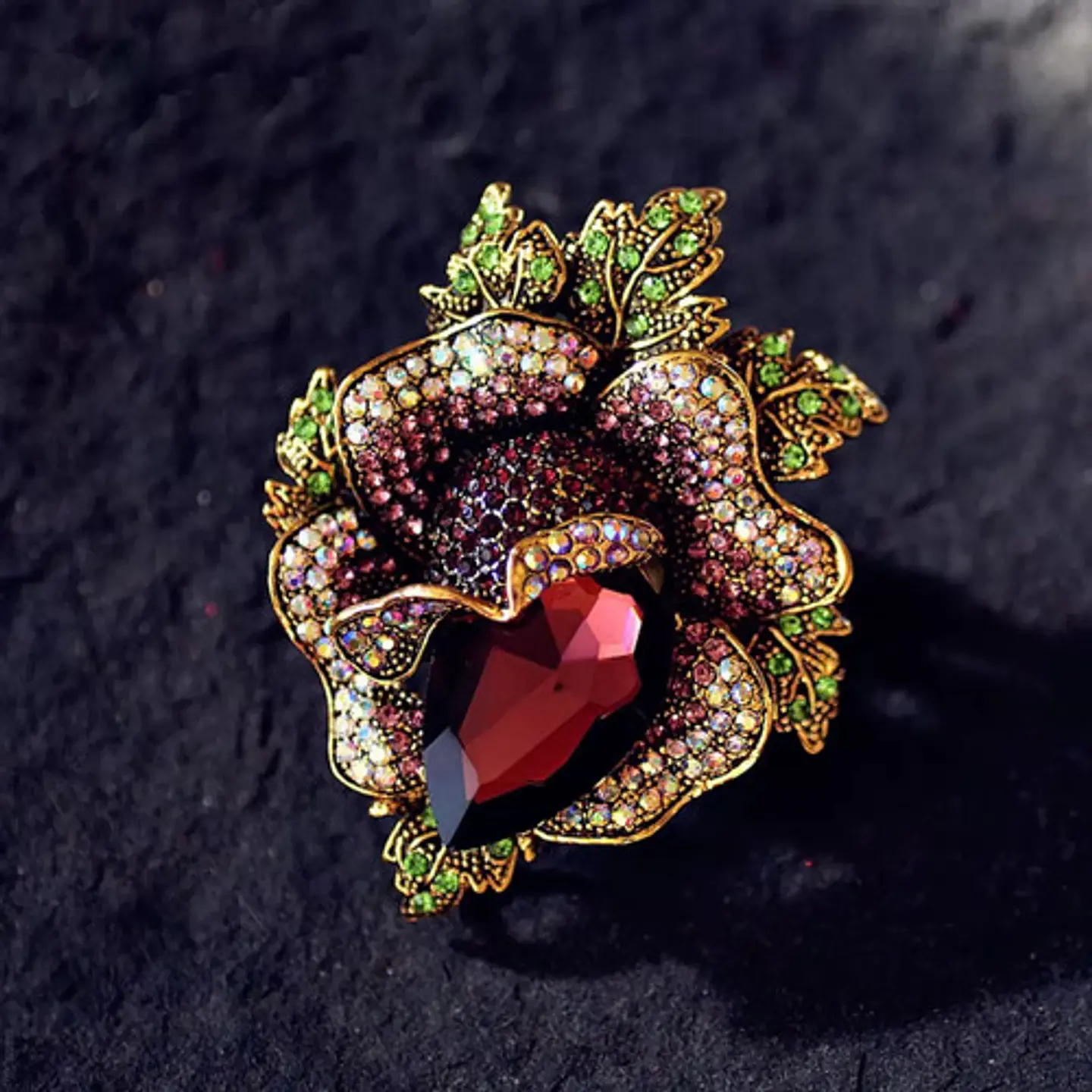 Broche De Alfiler Para Mujeres Flor Vintage Con Piedras Cz 27