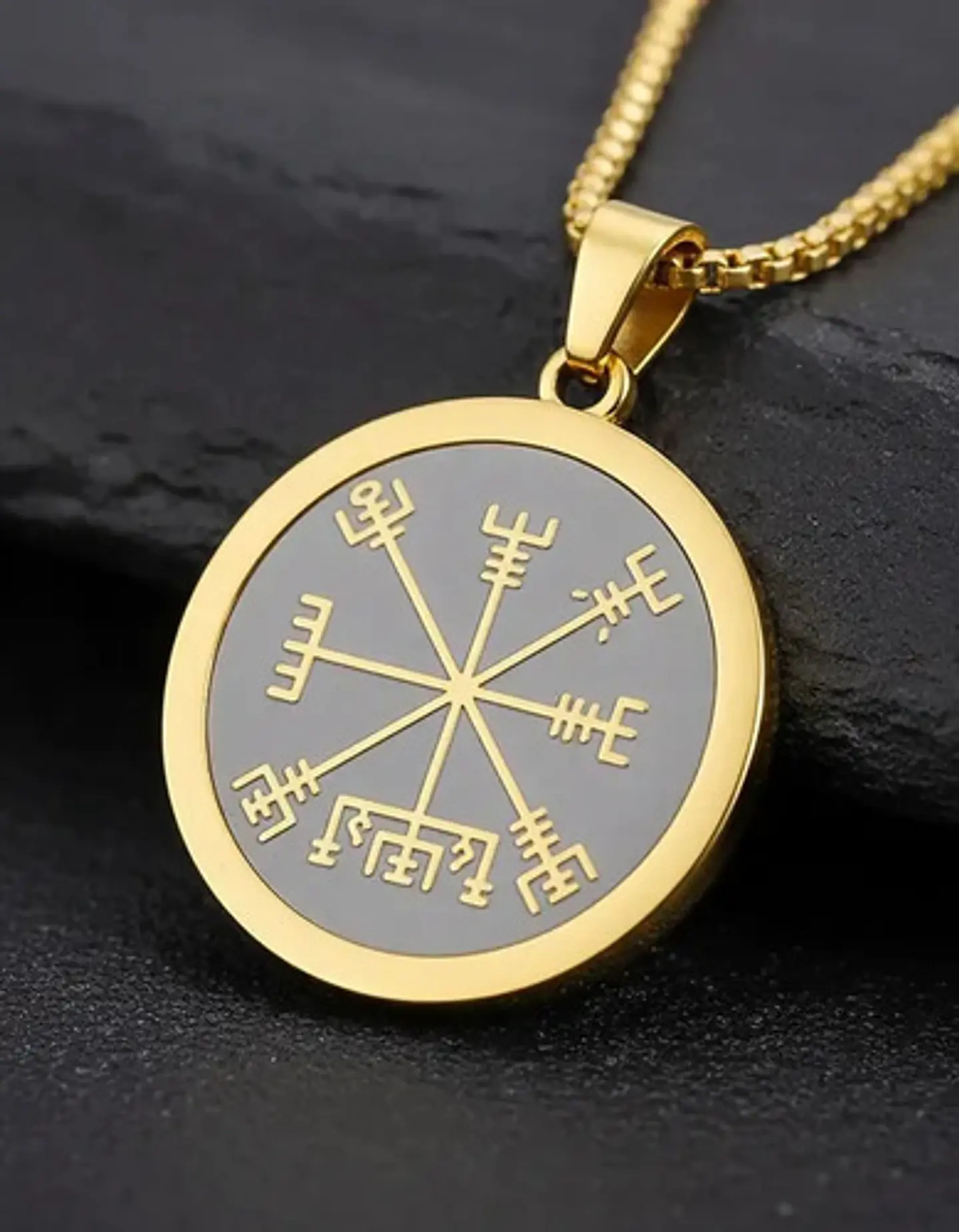 Collar Vikingo De Acero Para Hombres Y Mujeres Dije Vegvísir 4