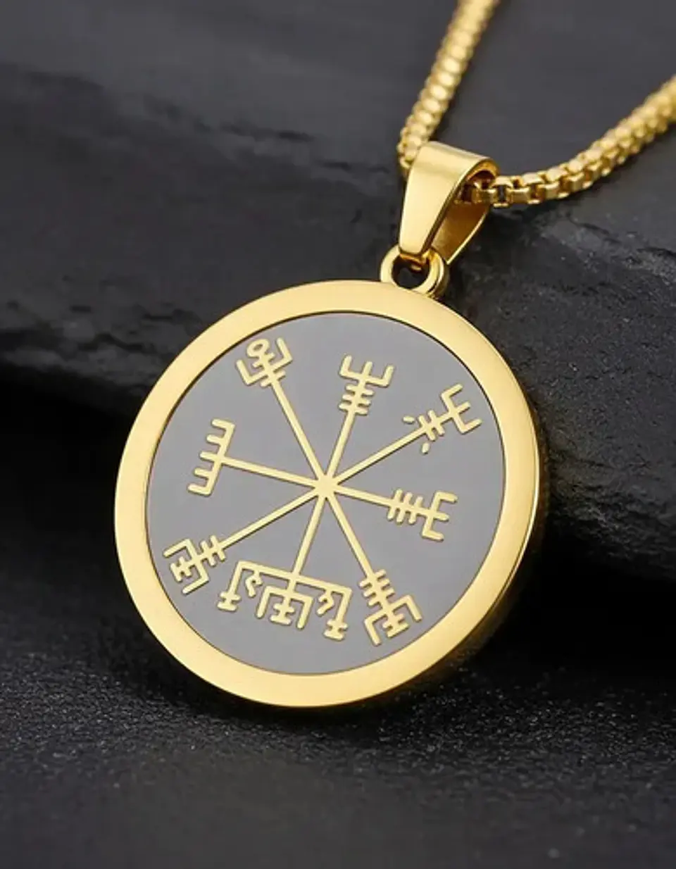Collar Vikingo De Acero Para Hombres Y Mujeres Dije Vegvísir 4