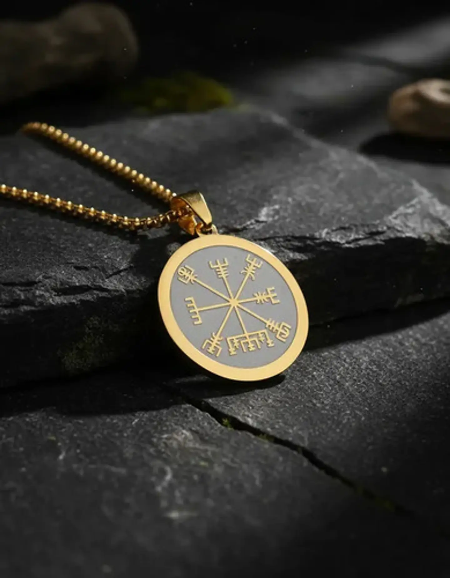 Collar Vikingo De Acero Para Hombres Y Mujeres Dije Vegvísir 5