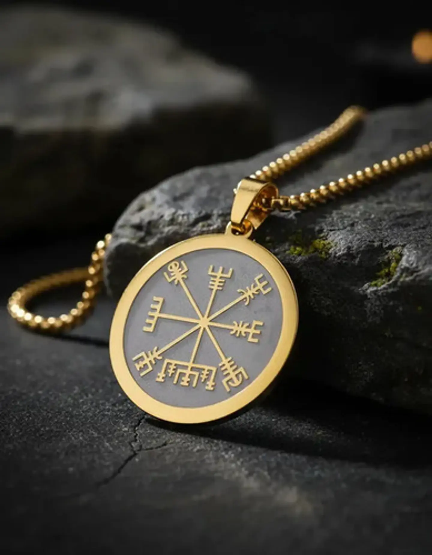 Collar Vikingo De Acero Para Hombres Y Mujeres Dije Vegvísir 6