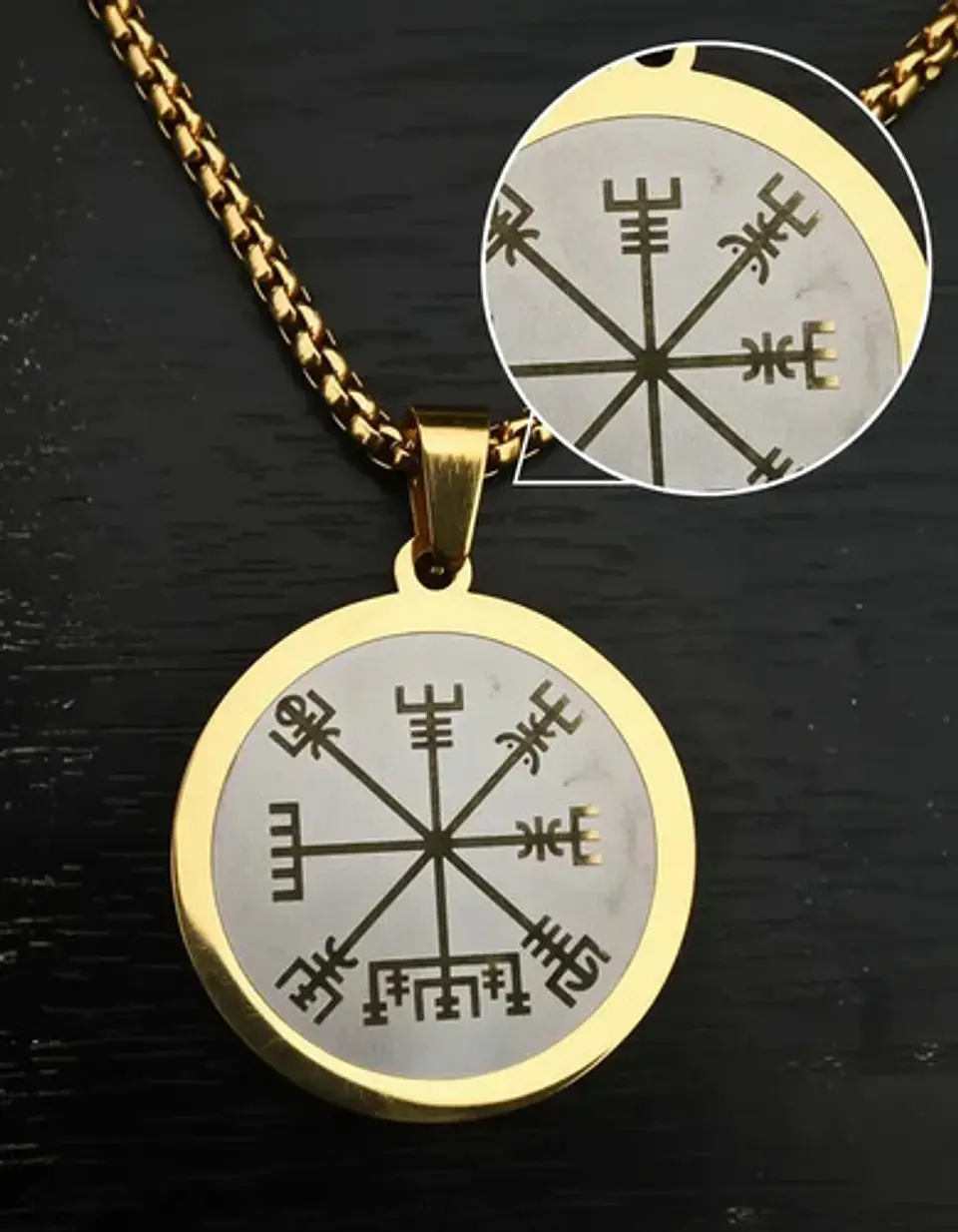 Collar Vikingo De Acero Para Hombres Y Mujeres Dije Vegvísir 9