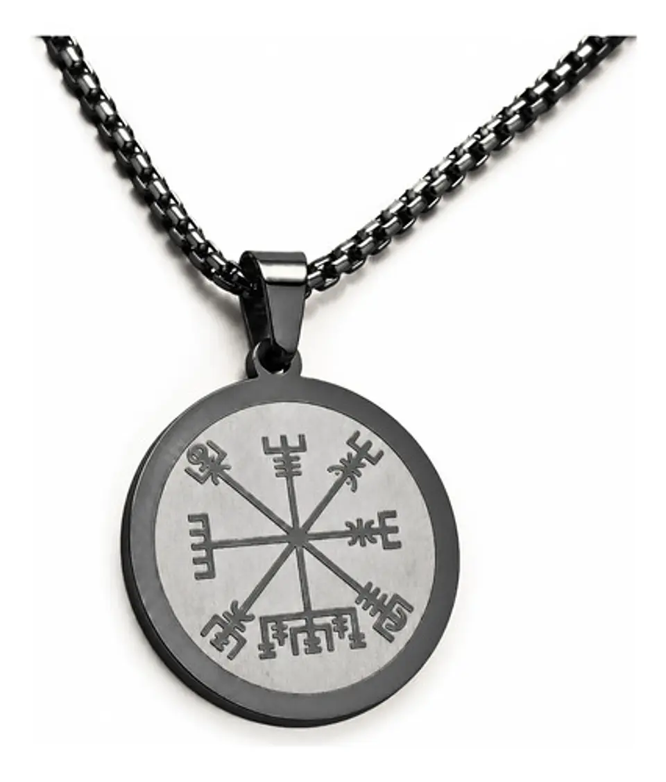 Collar Vikingo De Acero Para Hombres Y Mujeres Dije Vegvísir 11