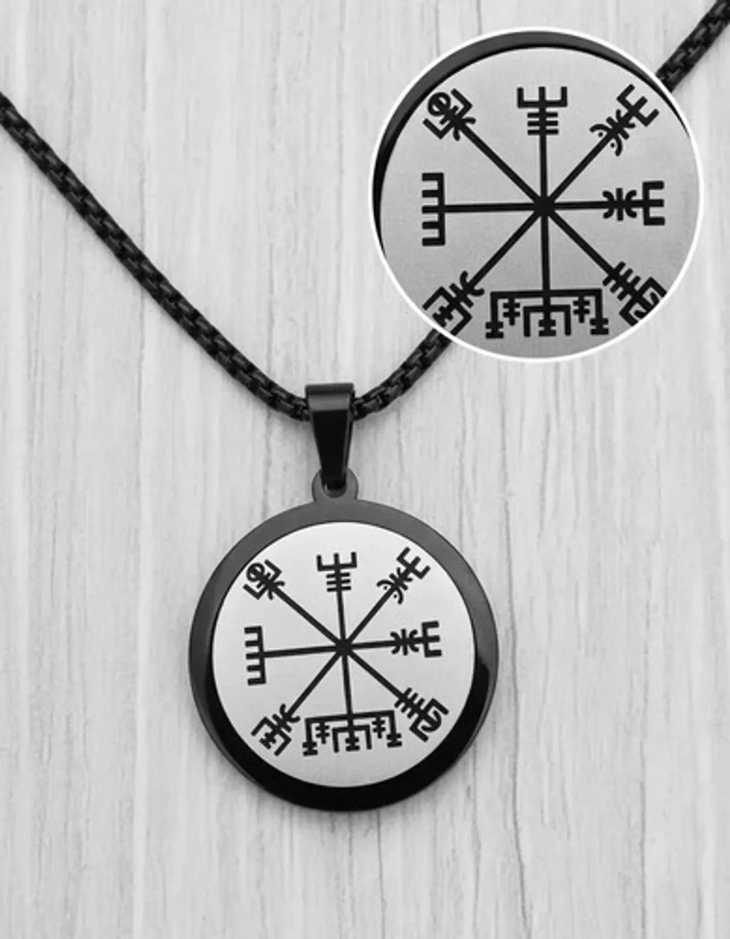 Collar Vikingo De Acero Para Hombres Y Mujeres Dije Vegvísir 12