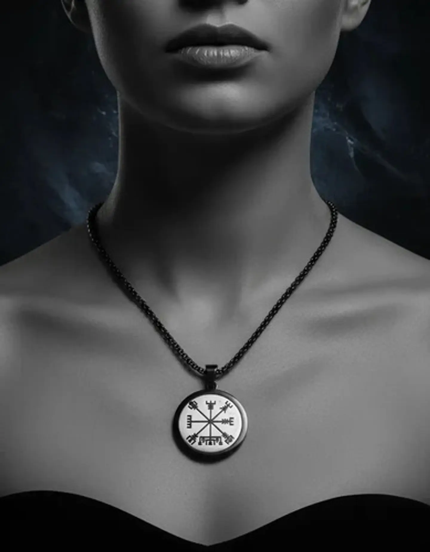 Collar Vikingo De Acero Para Hombres Y Mujeres Dije Vegvísir 13