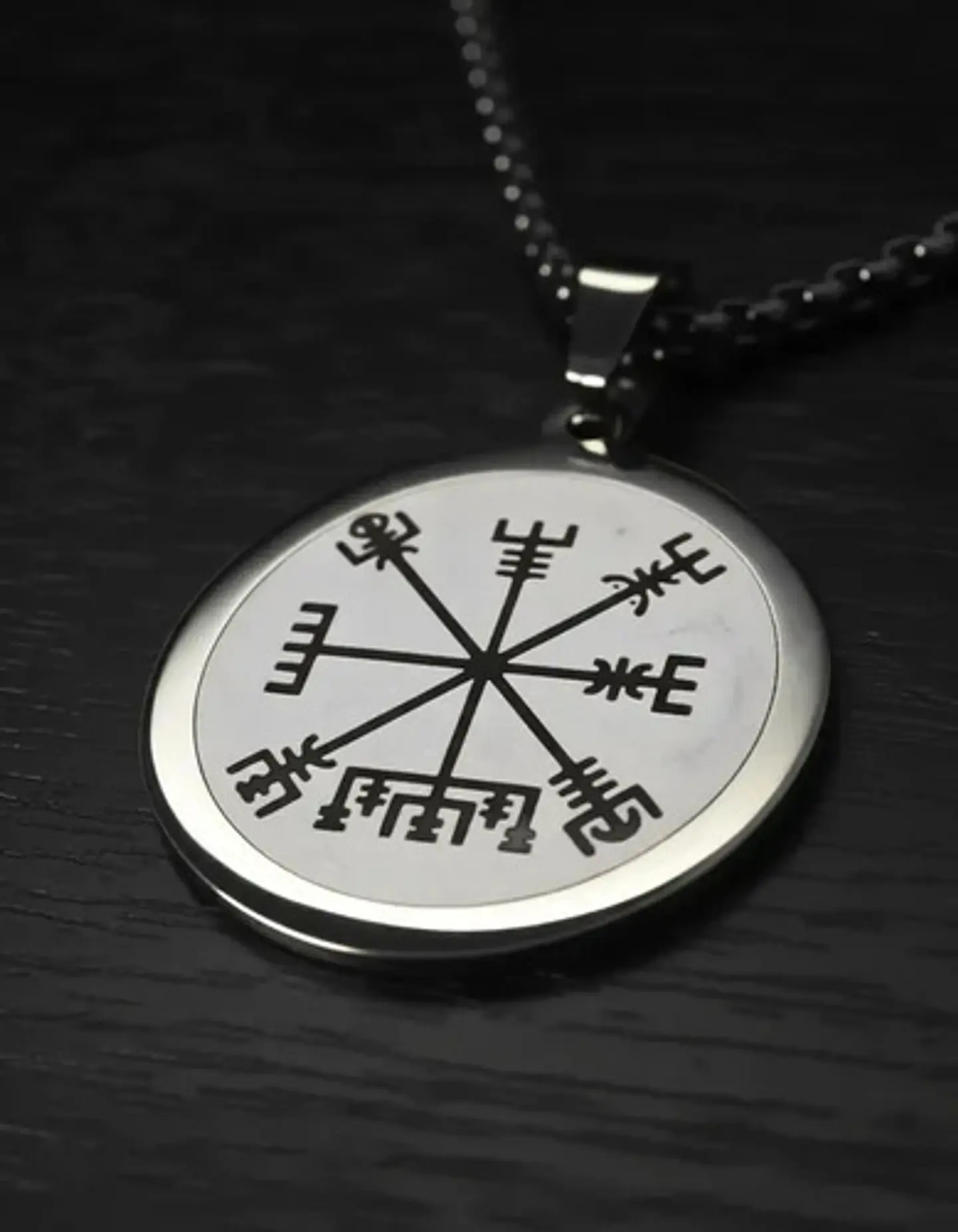 Collar Vikingo De Acero Para Hombres Y Mujeres Dije Vegvísir 16