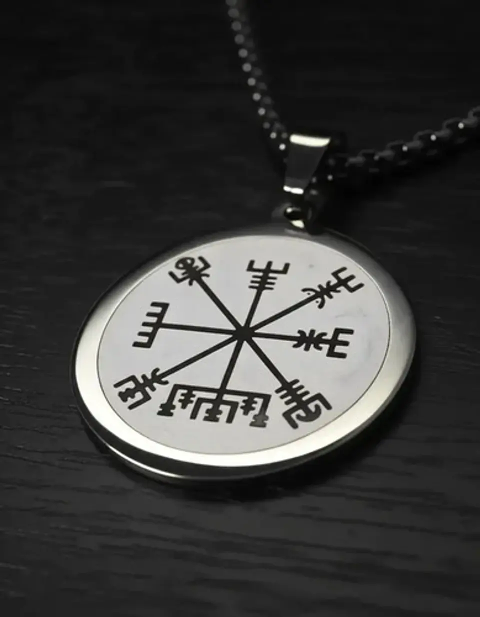 Collar Vikingo De Acero Para Hombres Y Mujeres Dije Vegvísir 16