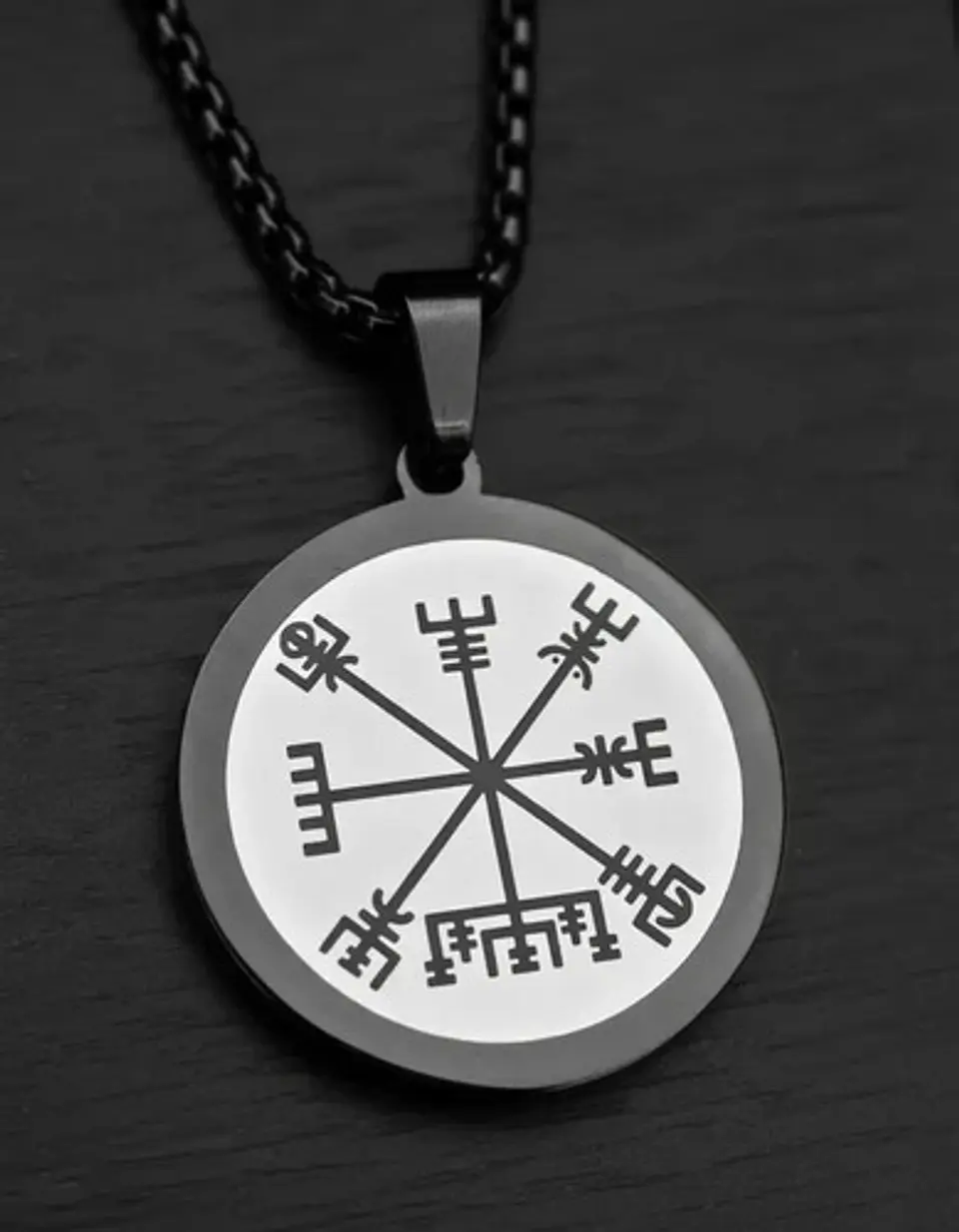 Collar Vikingo De Acero Para Hombres Y Mujeres Dije Vegvísir 17