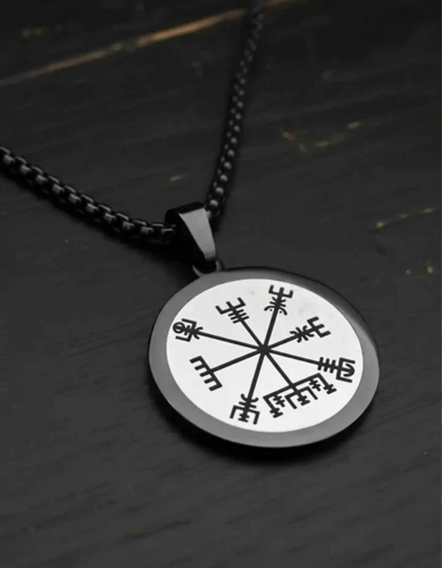 Collar Vikingo De Acero Para Hombres Y Mujeres Dije Vegvísir 19