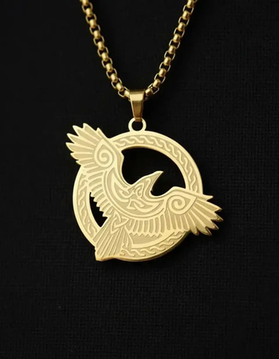 Collar Vikingo De Acero Para Hombre Mujer Dije Cuervo Nudos 6
