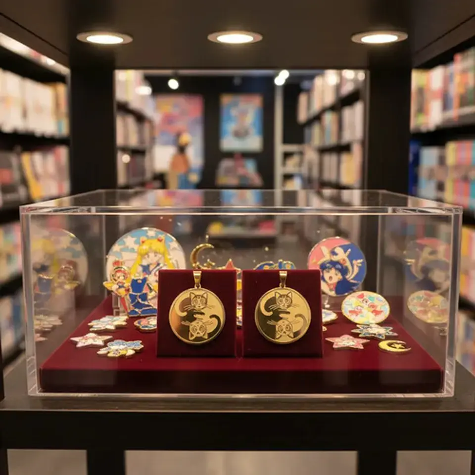 Pack X2 De Acero Para Hombre Y Mujer Dijes Anime Sailor Moon 4