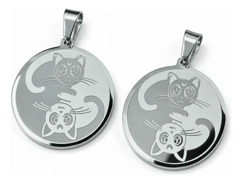 Pack X2 De Acero Para Hombre Y Mujer Dijes Anime Sailor Moon 11