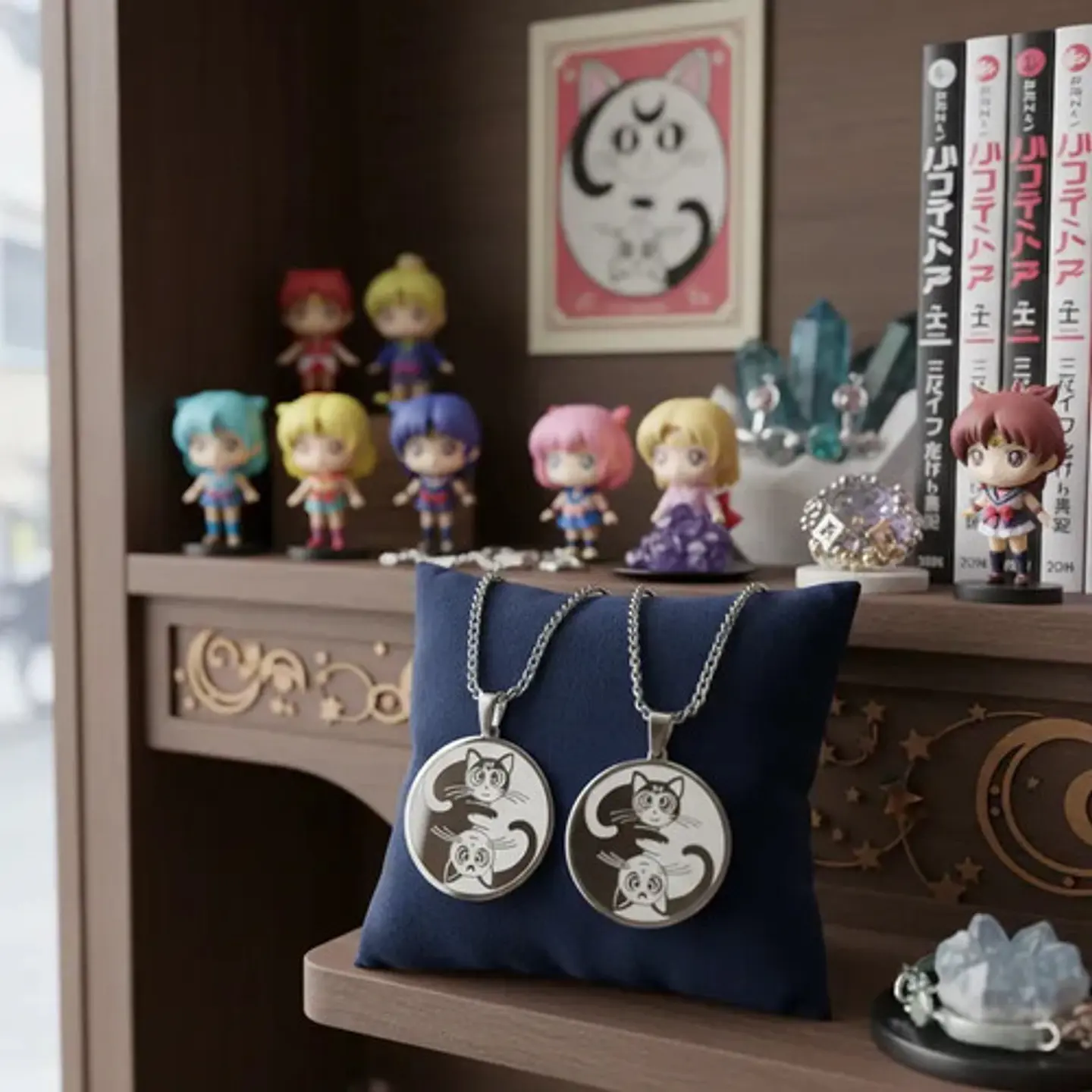 Pack X2 De Acero Para Hombre Y Mujer Dijes Anime Sailor Moon 18