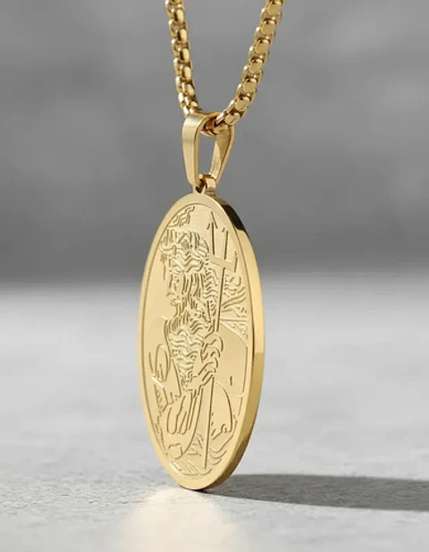 Collar De Acero Para Hombre Y Mujer Dije Poseidón Tridente