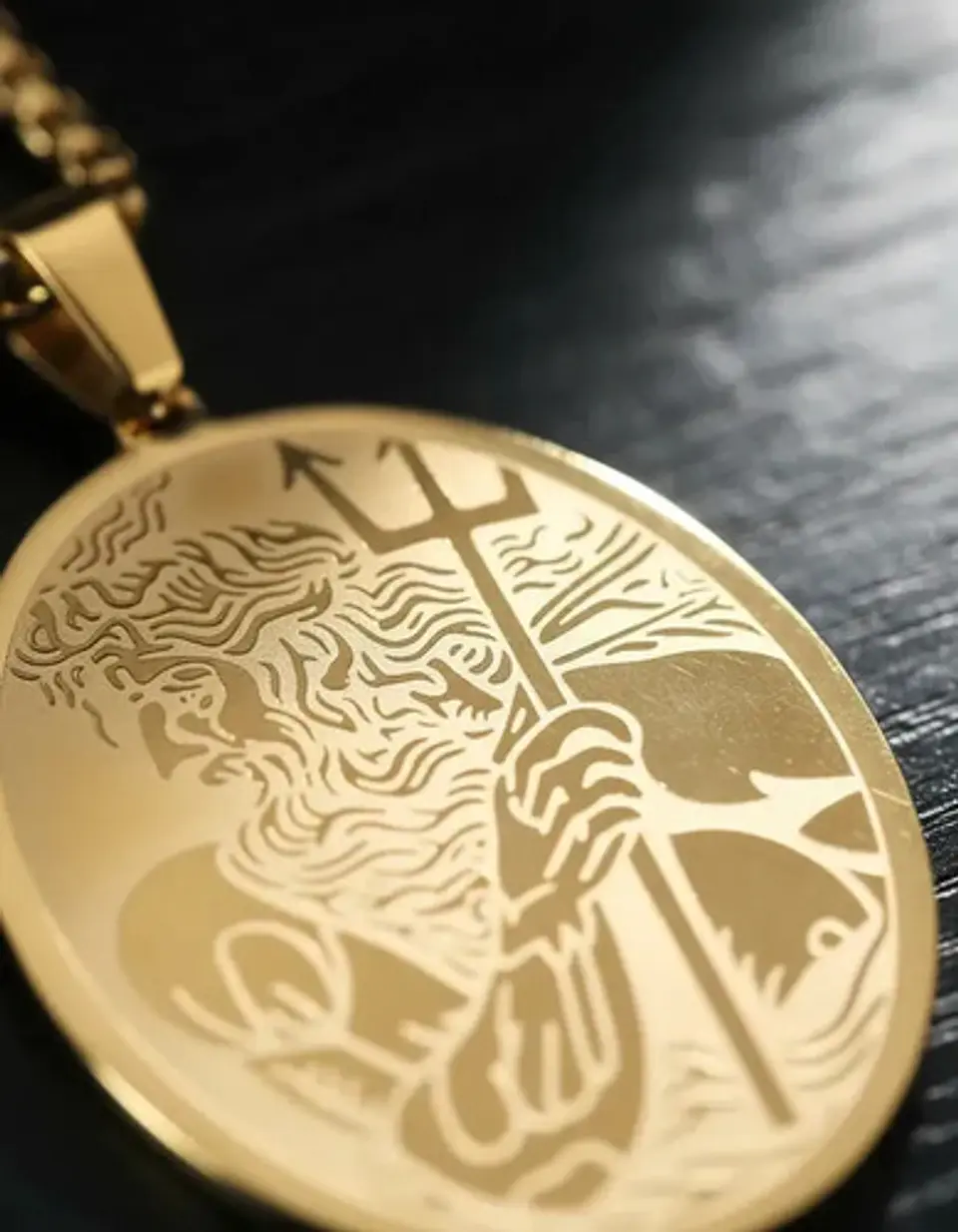 Collar De Acero Para Hombre Y Mujer Dije Poseidón Tridente 7