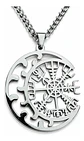 Collar Vikingo De Acero Para Hombre Mujer Dije Luna Vegvísir - Miniatura 11
