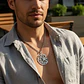 Collar Vikingo De Acero Para Hombre Mujer Dije Luna Vegvísir - Miniatura 13