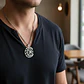 Collar Vikingo De Acero Para Hombre Mujer Dije Luna Vegvísir - Miniatura 14