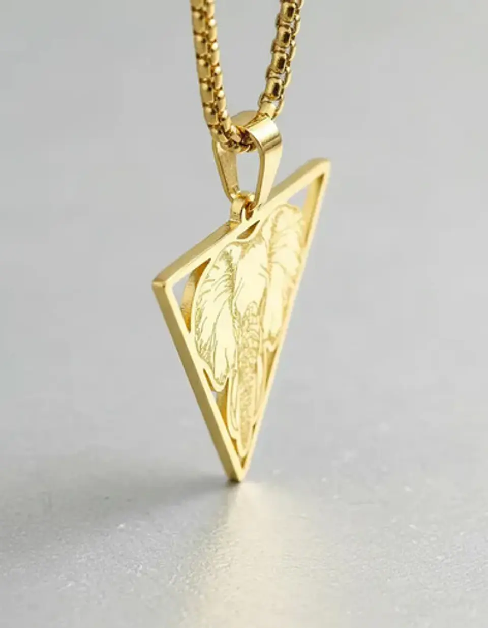Collar De Acero Para Hombre Y Mujer Dije Elefante Geometrico 3