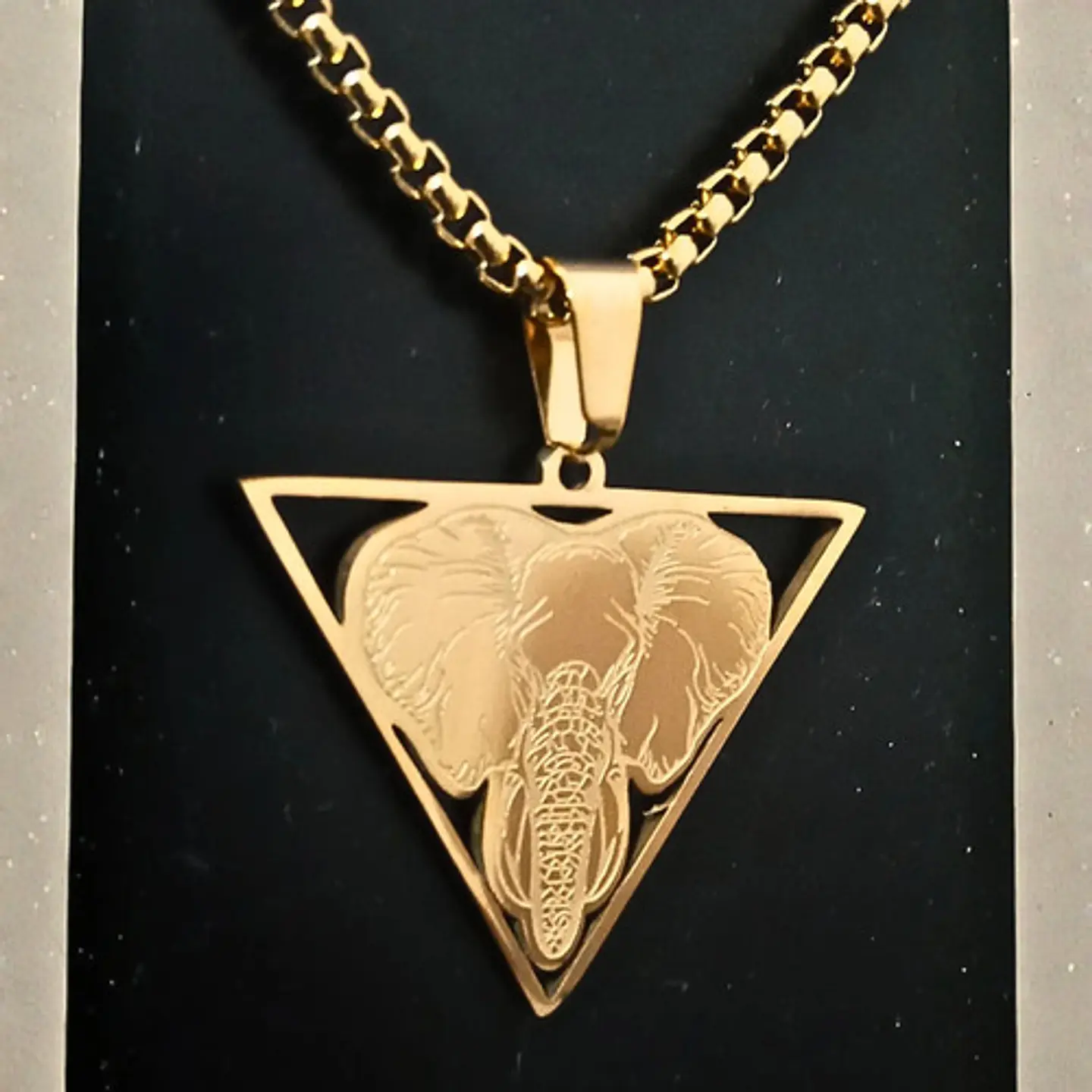 Collar De Acero Para Hombre Y Mujer Dije Elefante Geometrico 6