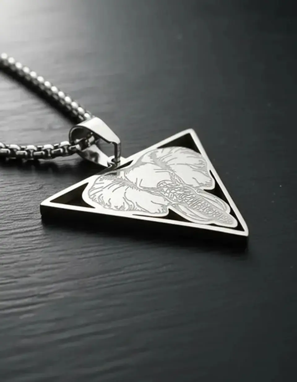 Collar De Acero Para Hombre Y Mujer Dije Elefante Geometrico 14