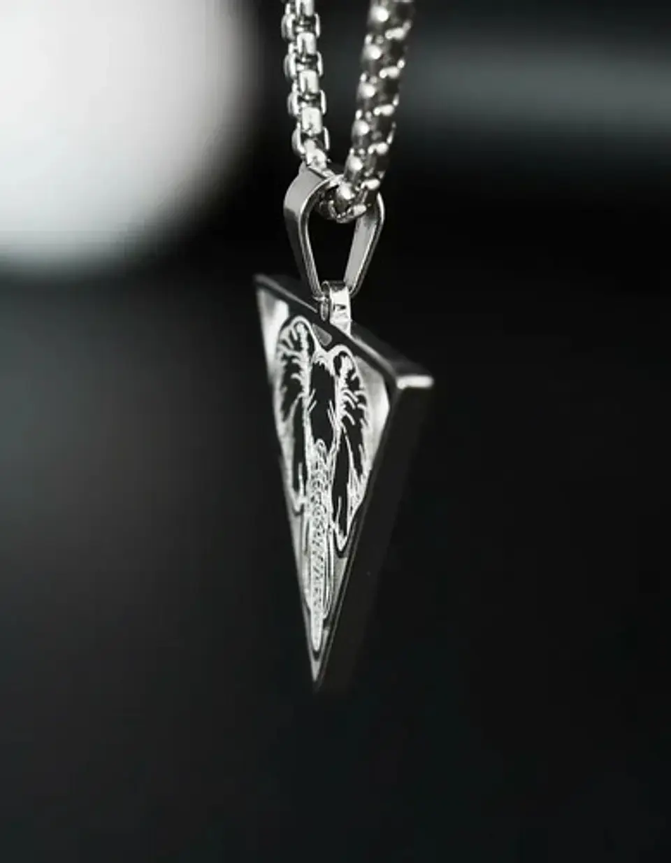 Collar De Acero Para Hombre Y Mujer Dije Elefante Geometrico 15