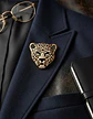 Broche De Alfiler Hombres Y Mujeres Cabeza Leopardo Cristal - Miniatura 3