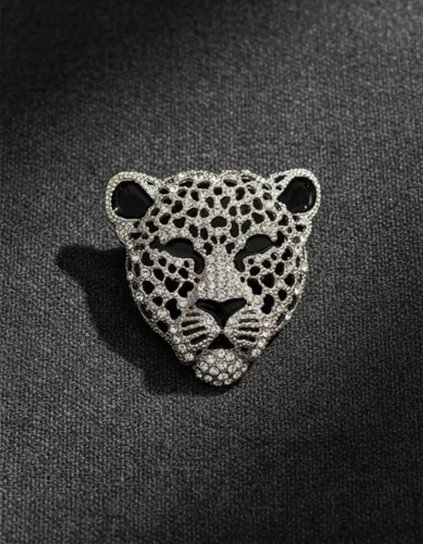 Broche De Alfiler Hombres Y Mujeres Cabeza Leopardo Cristal 11