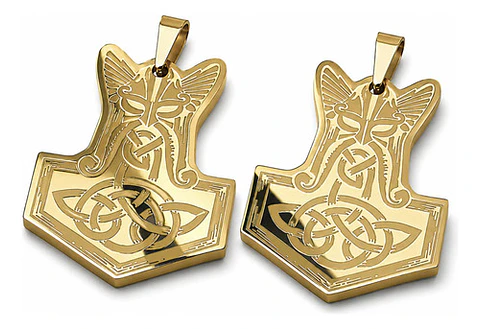 Set 2 Dijes Vikingos De Acero Para Hombres Amuletos Mjölnir