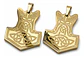 Set 2 Dijes Vikingos De Acero Para Hombres Amuletos Mjölnir - Miniatura 1