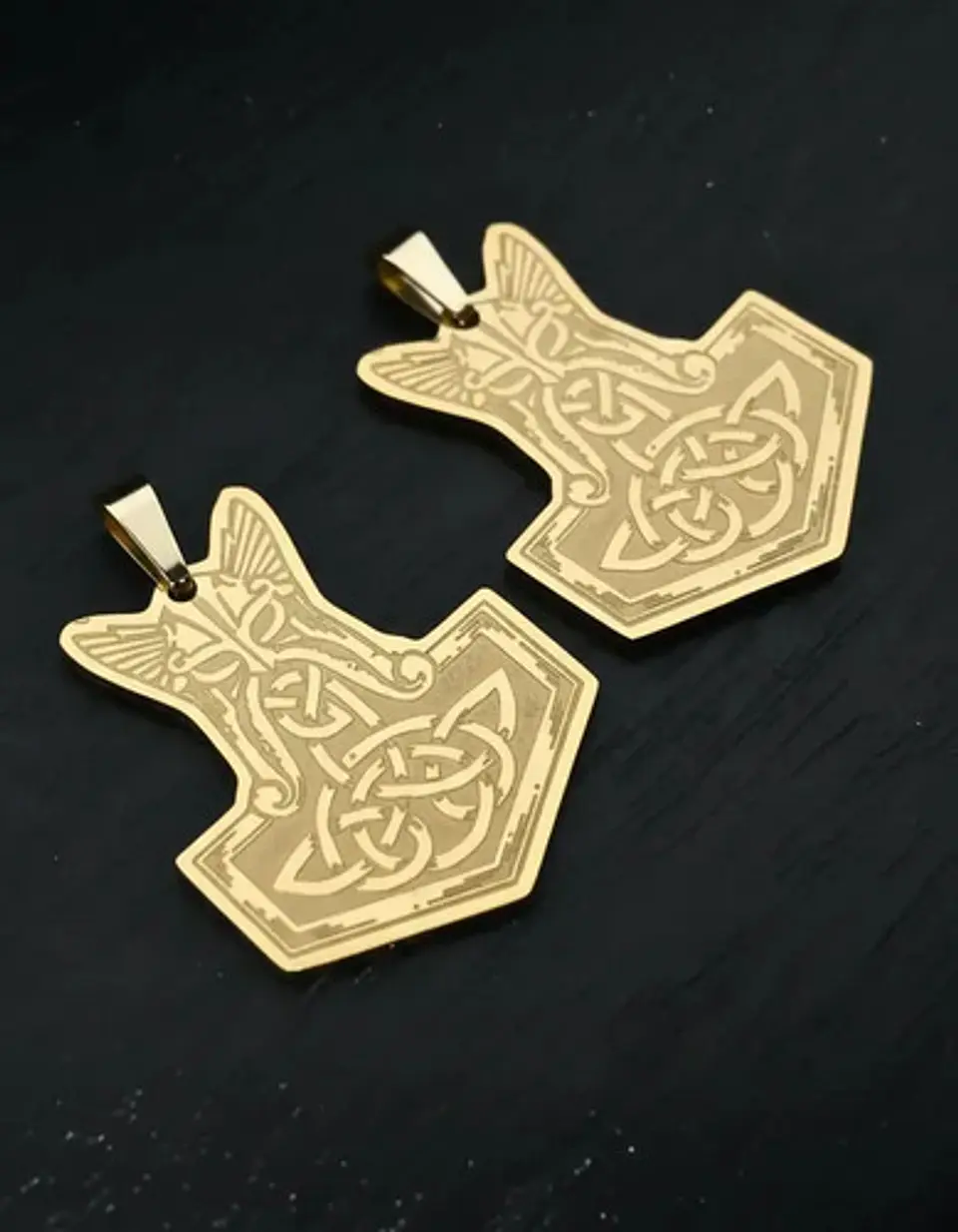 Set 2 Dijes Vikingos De Acero Para Hombres Amuletos Mjölnir 4