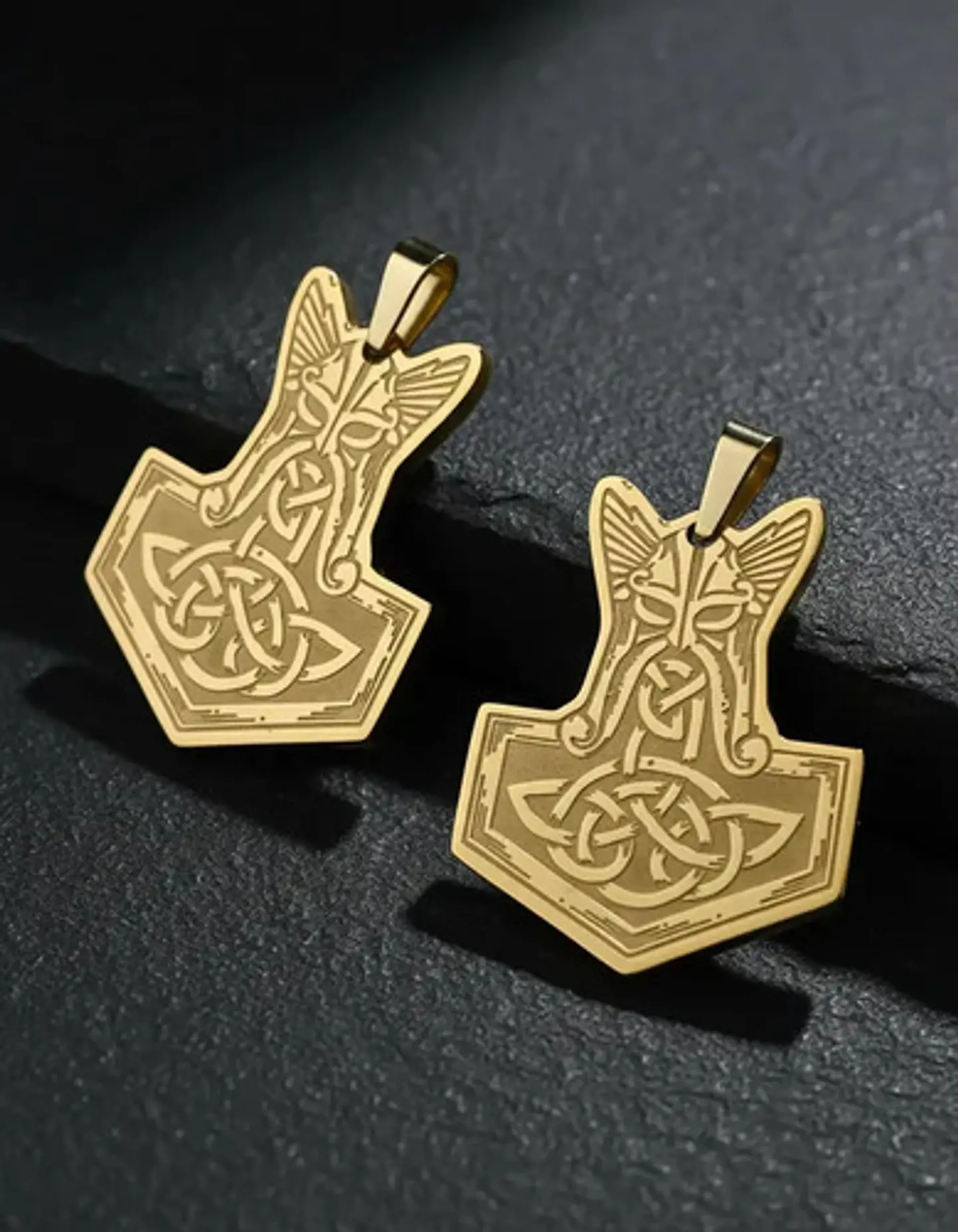 Set 2 Dijes Vikingos De Acero Para Hombres Amuletos Mjölnir 7