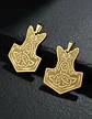Set 2 Dijes Vikingos De Acero Para Hombres Amuletos Mjölnir - Miniatura 7