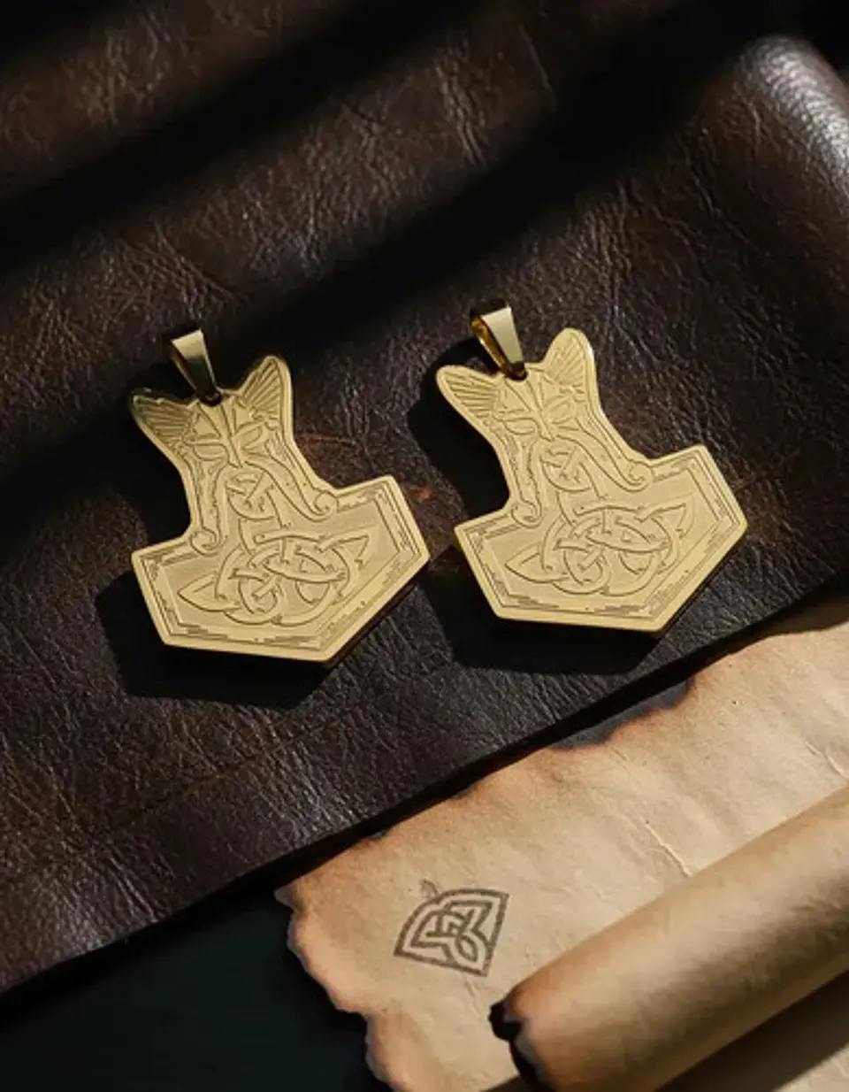 Set 2 Dijes Vikingos De Acero Para Hombres Amuletos Mjölnir 10