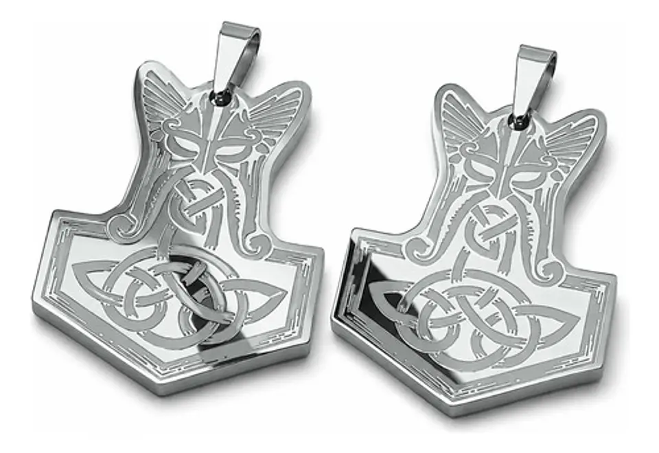 Set 2 Dijes Vikingos De Acero Para Hombres Amuletos Mjölnir 11