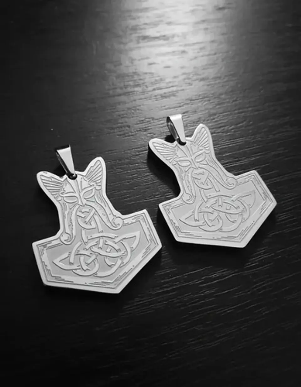 Set 2 Dijes Vikingos De Acero Para Hombres Amuletos Mjölnir 16