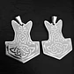 Set 2 Dijes Vikingos De Acero Para Hombres Amuletos Mjölnir - Miniatura 17