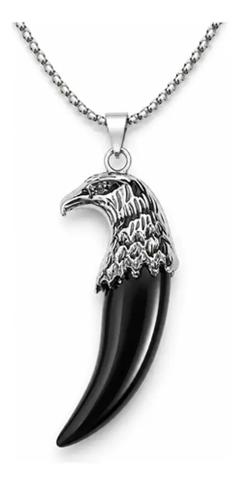 Collar Urbano Para Hombre Y Mujer Dije Aguila Forma Diente