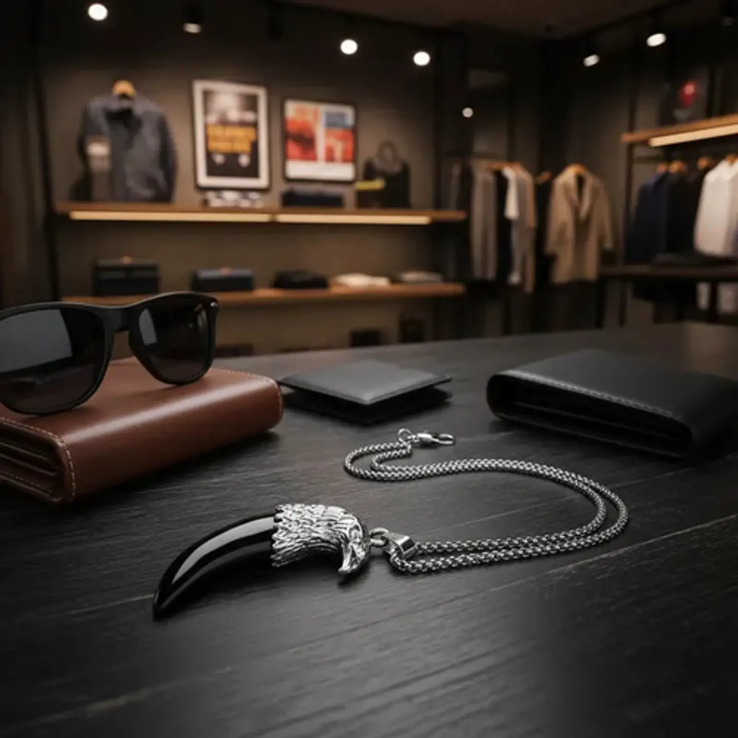 Collar Urbano Para Hombre Y Mujer Dije Aguila Forma Diente 6