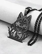 Collar De Acero Para Hombre Y Mujer Dije Bosque Lobo Vikingo - Miniatura 3