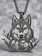 Collar De Acero Para Hombre Y Mujer Dije Bosque Lobo Vikingo - Miniatura 4
