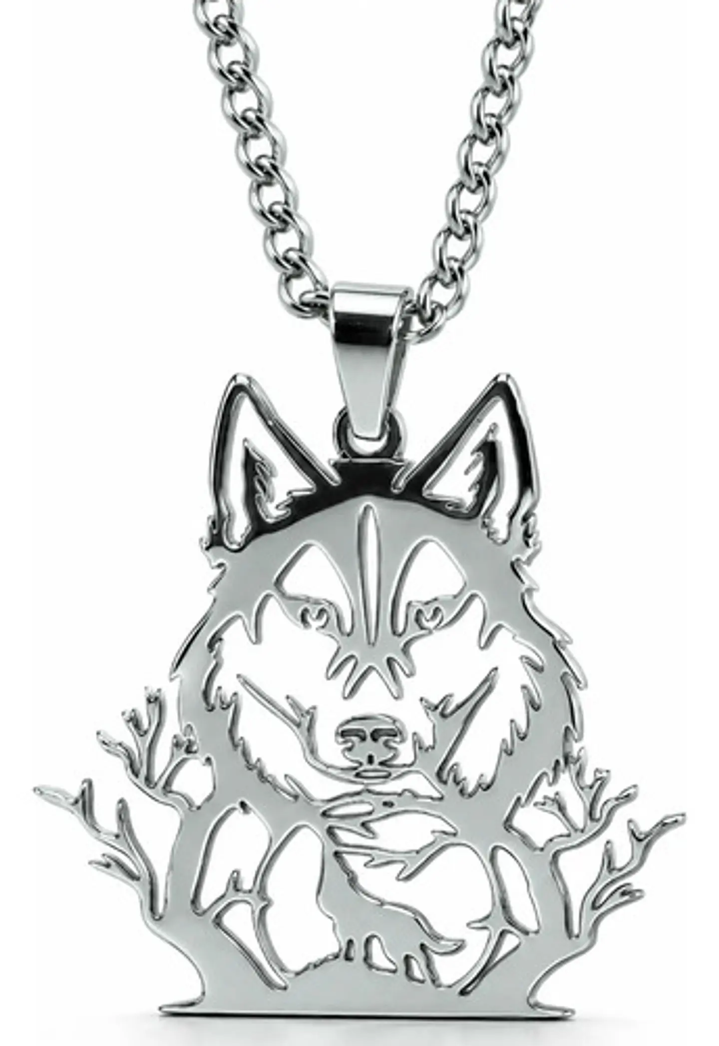 Collar De Acero Para Hombre Y Mujer Dije Bosque Lobo Vikingo 17
