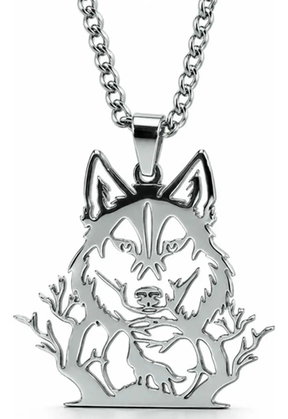 Collar De Acero Para Hombre Y Mujer Dije Bosque Lobo Vikingo 17