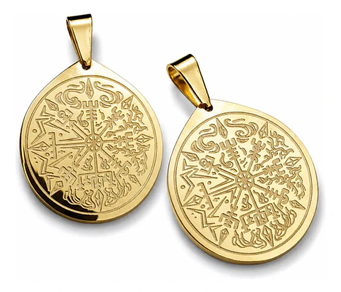 Pack X2 Vikingos De Acero Para Hombre Dijes Vegvisir Amuleto