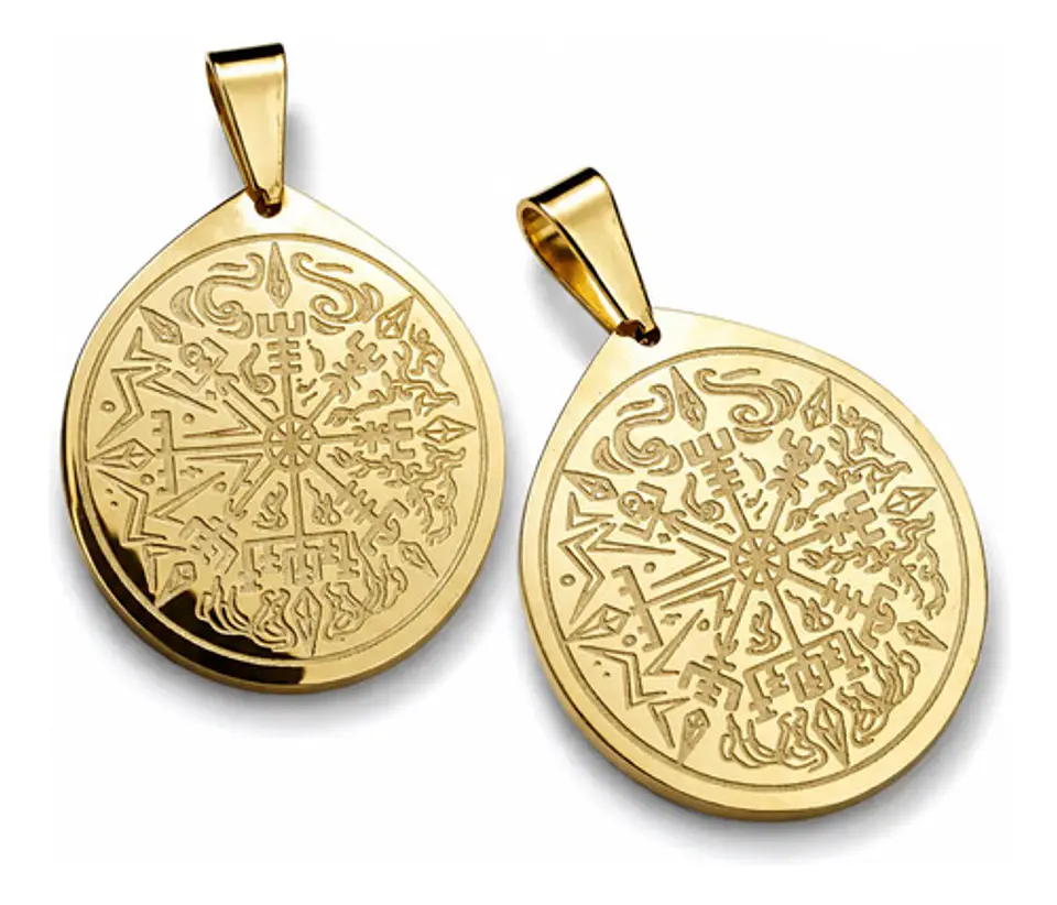 Pack X2 Vikingos De Acero Para Hombre Dijes Vegvisir Amuleto 1