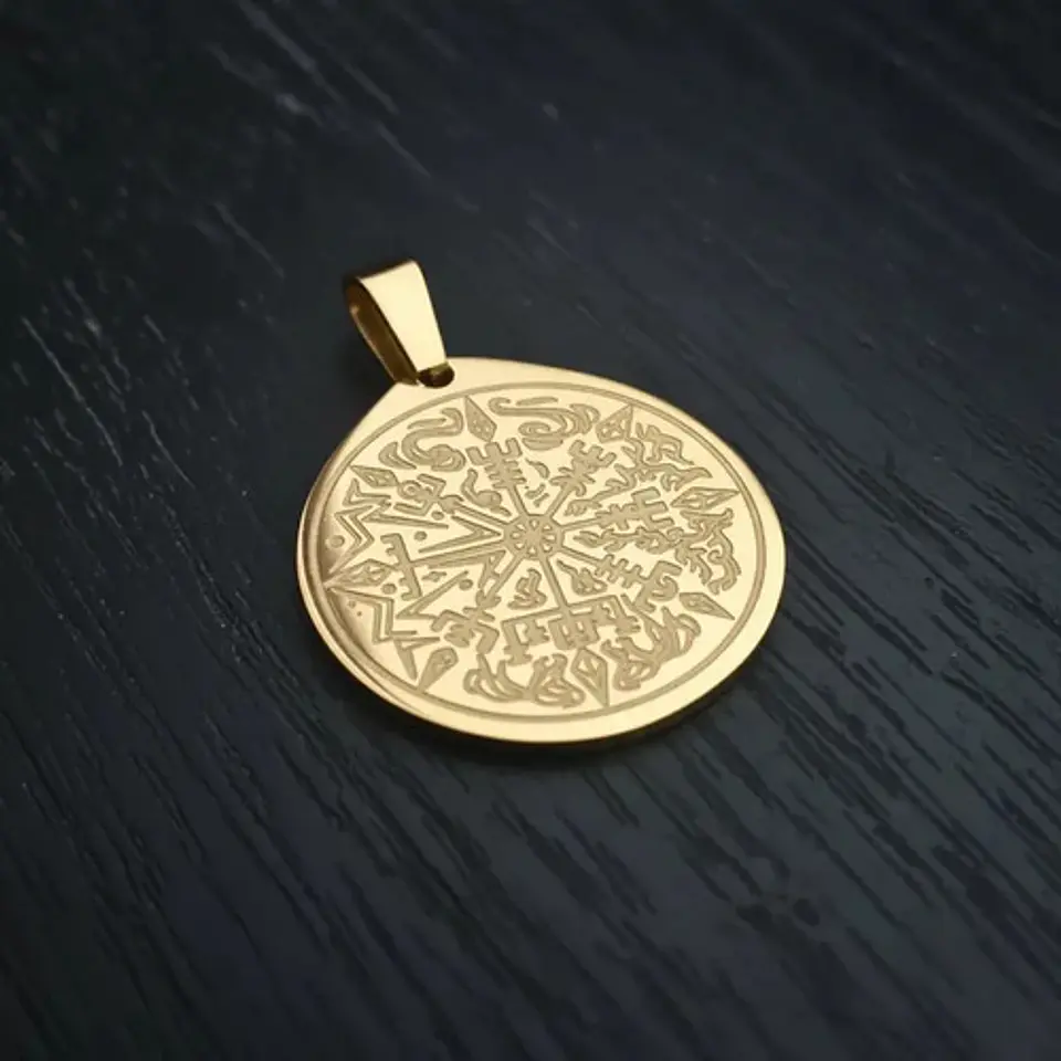 Pack X2 Vikingos De Acero Para Hombre Dijes Vegvisir Amuleto 10